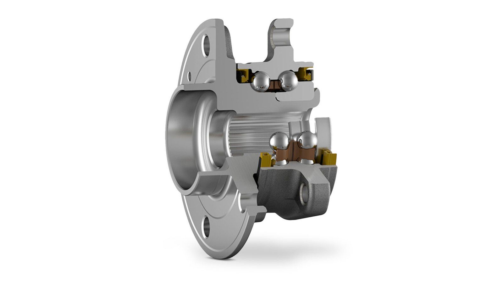 Cutaway illustration of a third-generation hub bearing unit