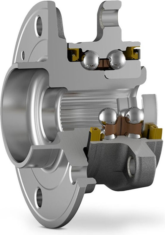 Cutaway illustration of a third-generation hub bearing unit